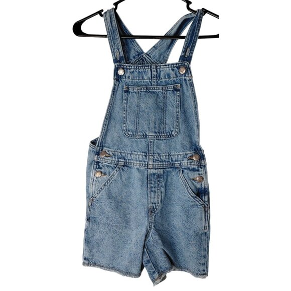 Gap Denim Overalls Shorts For Kids Size 10 Light Wash - Picture 4 of 8